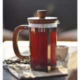 B2487 French Press 600 ml Beyaz, Şık ve Kullanışlı Kahve Demleme Aracı - Seçenek 1 - Ahşap Bej - Siyah