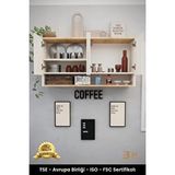 B3 Concept Özel Tasarım Kahve Köşesi Lüks Çok Amaçlı Dolap Kolay Kurulum Üst Modül Mutfak Rafı Kapaklı Dolap Bej