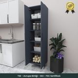 B3Concept 2 Kapaklı 5 Raflı Kaliteli Çok Amaçlı Dolap - Kolay Kurulum - Mutfak Balkon Banyo Erzak Kiler Dolabı - Antrasit