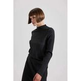 B4767 Straight Fit Normal Yırtmaçlı Bel Fitilli Kaşkorse Midi Etek