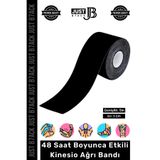b7ack #KinesioBant Premium Hipoalerjenik Kol Omuz Sırt Bacak Sporcu Kas Bandajı 5m x 5cm Siyah Ağrı Bandı