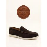 BA0252%100 İçi Dışı Hakiki Deri Erkek Kahverengi Süet Casual Loafer Termo Taban Ayakkabı