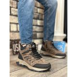BA0322 Kalın Termo Taban Vizon Siyah Erkek Trekking Outdoor Yarım Bilek Bot