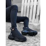 BA0401 Bağcıksız Rahat Yüksek Taban Erkek Spor Yarım Bilek Bot