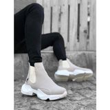 BA0444 Bağcıksız Rahat Yüksek Taban Gri Erkek Spor Yarım Bilek Bot - Karışık