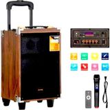 Baab B-Q8 Taşınabilir Ahşap Bluetooth Hoparlör 40 Watt Rms 8 Inc Müzik Çalar Ses Sistemi