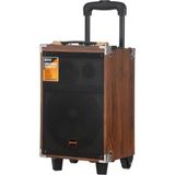 Baab Q8 Profosyonel Ahşap Kasa Taşınabilir 25x27x46 Kumandalı Bluetooth Hoparlör