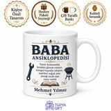 Baba Ansiklopedisi Yazılı Eğlenceli Kupa Bardak Babalar Günü Hediye