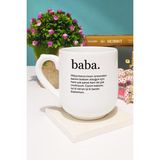 Baba Babalar Günü Hediyesi Kupa Bardak Oval - 1 Adet - 300 ml - Beyaz