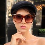 Baba Fiyatlar Cat Eye Açık Leopar Kadın Güneş Gözlüğü - Turunç Leopar