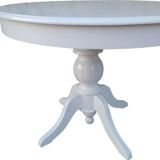 Baba Ihlamur Ayak 17360 Açılır Klasik Masa 100 Mdf Parlak Beyaz Lake El Yapım