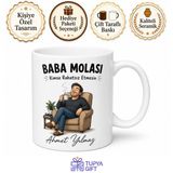 Baba Molası Yazılı Eğlenceli Kupa Bardak Babalar Günü Hediyesi Özel Tasarım