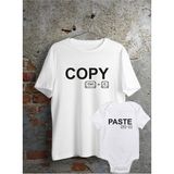 Baba Oğul Kız Copy Paste Zıbın Tshirt(Tek Ürün Fiyatıdır Kombin Yapmak Için 2 Adet Sepete Ekleyiniz) - 15 - 18 Ay - Beyaz