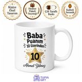 Baba Puanım 10 Üzerinden 10 Yazılı Kupa Bardak Babalar Günü Hediye