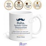 Baba Senle Gurur Duyuyorum Yazılı Kupa Bardak Babalar Günü Hediyesi