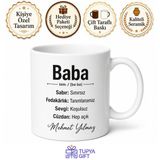 Baba Sözlüğü Yazılı Eğlenceli Kupa Bardak Babalar Günü Hediyesi