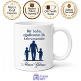 Baba ve Oğulları Yazılı Özel Tasarım Kupa Bardak Babalar Günü Hediye
