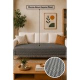 Babada Home Eko | Pamuklu Bohem Koltuk Örtüsü Oturma Yerini Kapatan Çekyat Örtüsü, Berjer Örtüsü, Koltuk Şalı | 115X210 - 115 x 210 cm - Antrasit