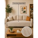 Babada Home Eko | Pamuklu Bohem Koltuk Örtüsü Oturma Yerini Kapatan Çekyat Örtüsü, Berjer Örtüsü, Koltuk Şalı | 115X210 - 115 x 210 cm - Bej
