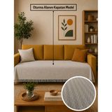 Babada Home Eko | Pamuklu Bohem Koltuk Örtüsü Oturma Yerini Kapatan Çekyat Örtüsü, Berjer Örtüsü, Koltuk Şalı | 115X210 - 115 x 210 cm - Gri