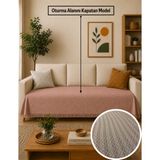 Babada Home Eko | Pamuklu Bohem Koltuk Örtüsü Oturma Yerini Kapatan Çekyat Örtüsü, Berjer Örtüsü, Koltuk Şalı | 115X210 - 115 x 210 cm - Gül Kurusu