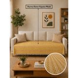 Babada Home Eko | Pamuklu Bohem Koltuk Örtüsü Oturma Yerini Kapatan Çekyat Örtüsü, Berjer Örtüsü, Koltuk Şalı | 115X210 - 115 x 210 cm - Hardal Sarısı