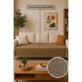 Babada Home Eko | Pamuklu Bohem Koltuk Örtüsü Oturma Yerini Kapatan Çekyat Örtüsü, Berjer Örtüsü, Koltuk Şalı | 115X210 - 115 x 210 cm - Kahverengi