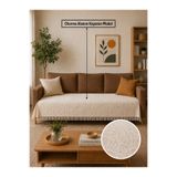babadahome Quality Lux Pamuklu Koltuk Örtüsü Bohem Koltuk Şalı Çekyat Örtüsü Berjer Örtüsü Kaymaz Oturma Alanı Kapatan 115 x 200 EKRU