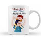 Babalar Günü Babaya Hediye 048 Kupa Bardak Porselen - 1 Adet - 330 ml - Beyaz