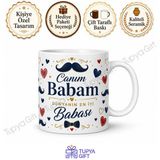 Babalar Günü Hediyesi İsme Özel Baskılı Seramik Kupa Bardak Porselen Mug