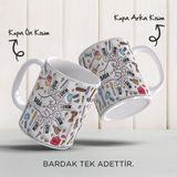 Babalar Günü Kişiye Özel Isimli, 3D Tasarımlı, Hediye Porselen Kupa - 0 - Siyah - 330 ml
