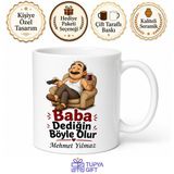 Babalar Günü Komik Baba Tipi Kupa Bardak Esprili Hediye Porselen
