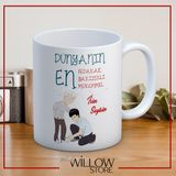 Babalar Günü Temalı Isimli Kişiye Özel Seramik Kupa Bardak-17 - 001 - Beyaz - 330 ml