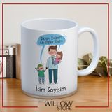 Babalar Günü Temalı Isimli Kişiye Özel Seramik Kupa Bardak-53 - 001 - Beyaz - 330 ml