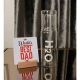 Babalar Günü'ne Özel Cam Başucu Sürahisi Gift Kart ve Ahşap Notluk - 600 ml