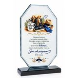 Babalar Gününe Özel Cam Plaket - Babalar Günü Plaketi