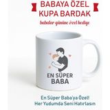Babalar Gününe Özel Hediye Kupa, Kişiselleştirilebilir Kupa, Kişiye Özel Hediye - Beyaz - 300 ml