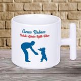 Babalar Gününe Özel Sevgi Dolu Canım Babam Yazılı T Kupa – Babalar Çok Sevecek! - Beyaz - 300 ml