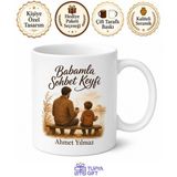 Babamla Sohbet Keyfi Yazılı Kupa Bardak Babalar Günü Hediyesi