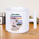 Babanıza Her Sabah Kahraman Olduğunu Hatırlatın! Babalar Gününe Özel Hediyelik T Kupa - Beyaz - 300 ml
