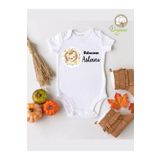 Babasının Aslanı Desenli Organik Kısa Kol Çıtçıtlı Bebek Body 54818BABAASLAN