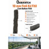BABAWİCK 10 Metre Finli Kıl Fitil 10mm Yükseklik Cam Balkon ve Alüminyum Kapı Pencere Fırça Fitili