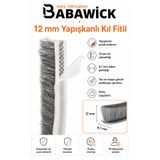 BABAWİCK 10 Metre Yapışkanlı Kıl Fitil 12mm Yükseklik Cam Balkon ve Alüminyum Kapı Pencere Fırça Fitili