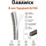 Babawick 10 Metre Yapışkanlı Kıl Fitil Cam Balkon ve Alüminyum Kapı Pencere Fırça Fitili 8-10-12-15-20MM Katı Form - 8mm