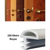 Babawick Ahşap Kapı Kasa Contası Ahşap Amerikan Kapı Panel Fitili Beyaz Yandan Çift Tırnaklı D Fitil - 100 METRE