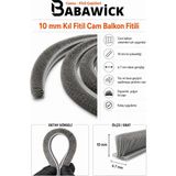 Babawick Cam Balkon Kıl Fitili ve Sürgü Sistemli Kıl Fitil Taban Genişliği 6,7 Mm, Kıl Yüksekliği 6mm, 8mm, 10MM, 12MM, 15MM, 20 mm - 10 mm Kıl Yüksekliği - 10 Metre
