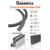 BABAWİCK Cam Balkon, Sürgülü Kapı Fitili, Kıl Fitil, Taban 6,7 Mm, Yükseklik 15 Mm, Uzunluk 10 Metre 67x1500