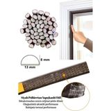 Babawick D Tipi Poliüretanlı Köpük Fitil, Yapışkanlı Kapı Pencere Contası, Sünger Conta, Ses, Toz ve Isı Yalıtım Fitili 4 Metre Siyah