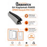 BABAWİCK EPDM Kauçuk Gri Kaplamalı Yağlı Tadilat Contası 10 Metre Pak-05 Uzun Ömürlü Kapı Pencere Fitili