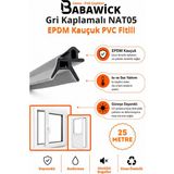 BABAWİCK EPDM Kauçuk Gri Kaplamalı Yağlı Tadilat Contası 25 Metre Nat-05 Uzun Ömürlü Kapı Pencere Fitili